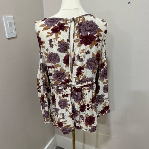 AE American Eagle‎ Floral blouse Large Off-Shoulder - Picture 2 of 4